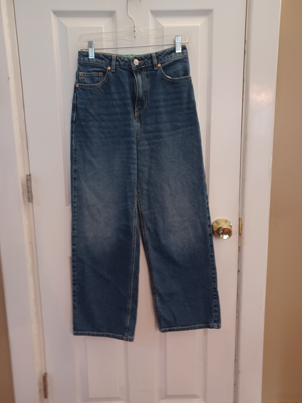 United Colors of Benetton Wide Leg Jeans High Rise Blue Denim Size 27